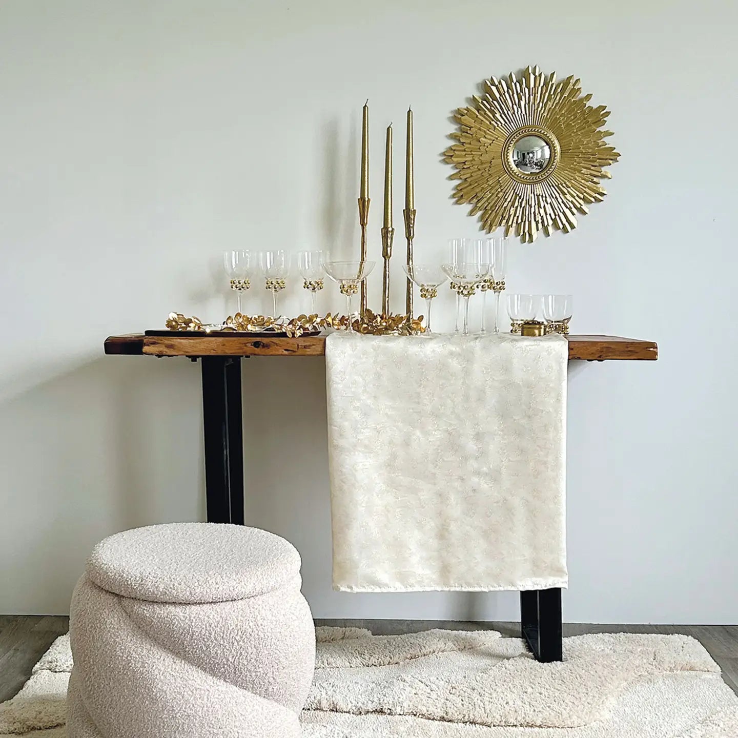 Miroir Soleil Doré Murale – Décoration Élégante Effet Luxe 42 cm